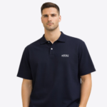 Classic Navy Blue Polo Shirt – Minimal Logo Design