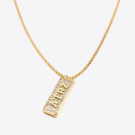Gold Bar Pendant Necklace – Crystal Logo Design