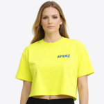 Neon Yellow Crop T-Shirt – Bold Logo Print