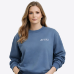 Blue Graphic Sweatshirt – Artistic Back Print Design