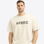 Minimalist Beige Logo T-Shirt – Casual Streetwear Essential